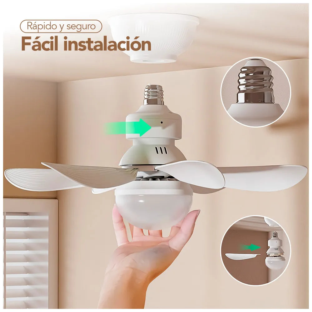 Ventilador + Foco Ahorrador (2 en 1)